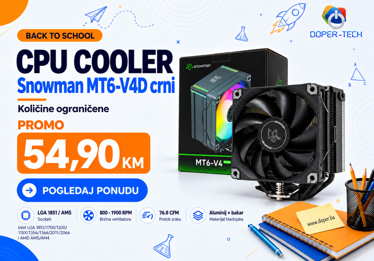 CPU Cooler Snowman MT6-V4D crni DOPER B2S