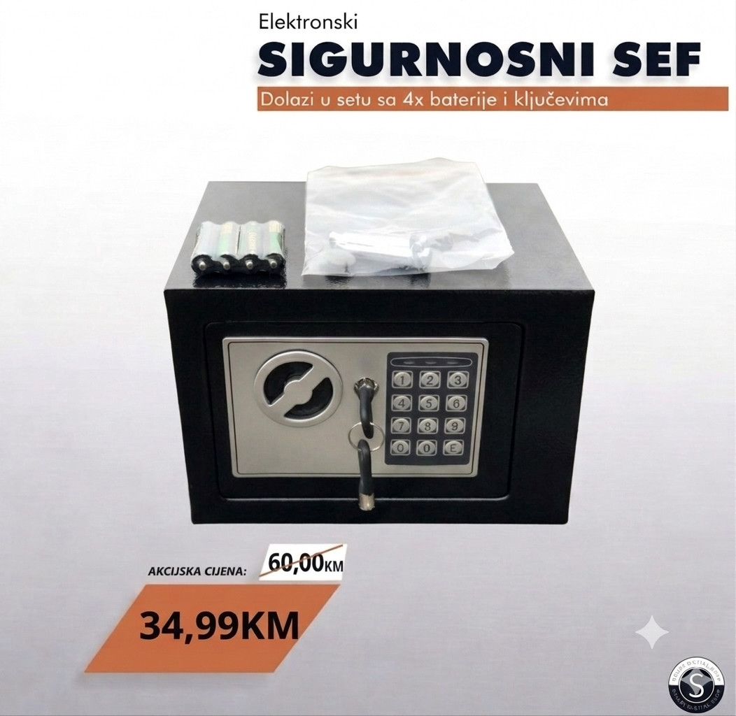 SEF ZA NOVAC ORUZIJE SEFOVI ELEKTRONSKI TREZOR AKCIJA